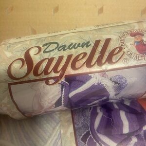 Dawn Sayelle Purple and White Yarn